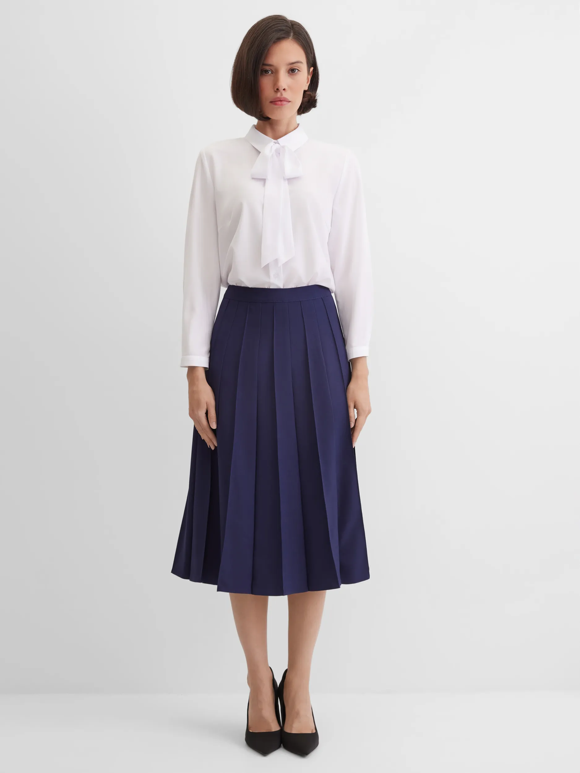 Юбка колокол с зафиксированными складками