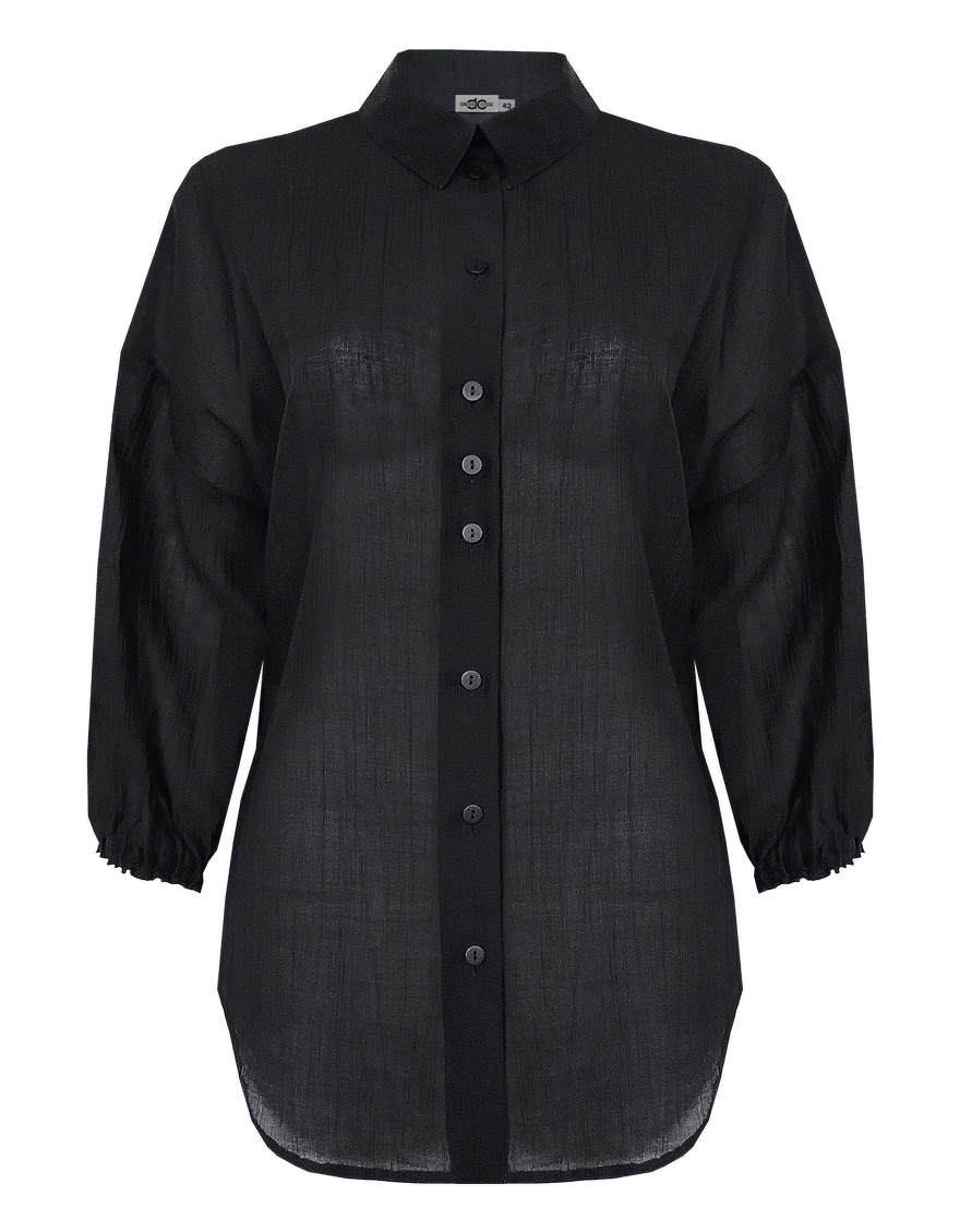 Блузка свободного силуэта с рукавом на резинке