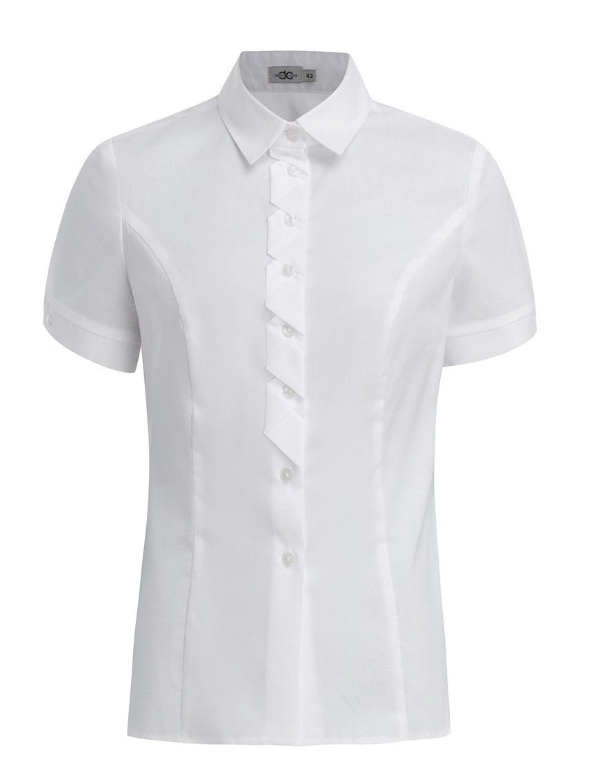 Блуза-сорочка белая с коротким рукавом