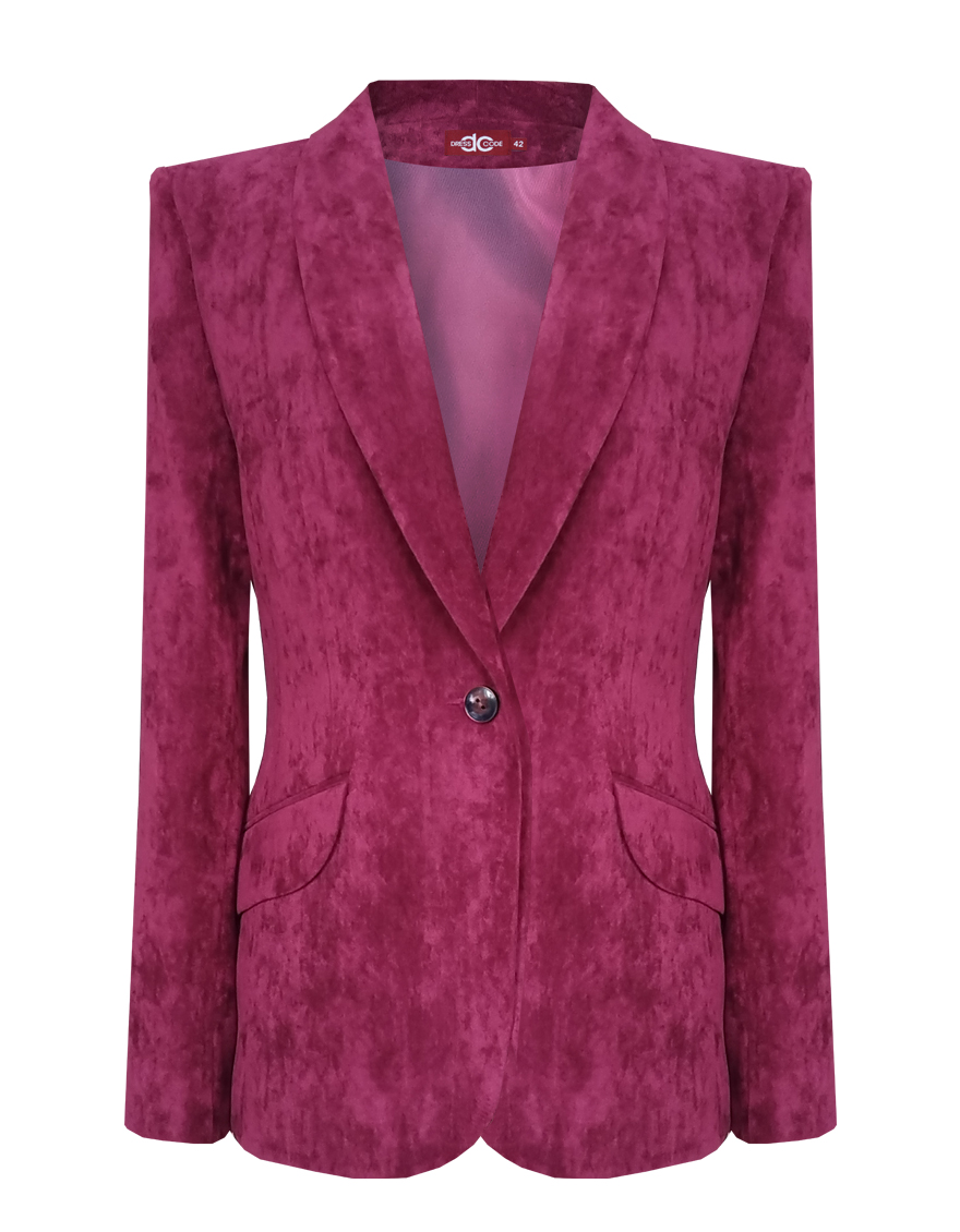 Пиджак из микровельвета в рубчик с шалевым воротником