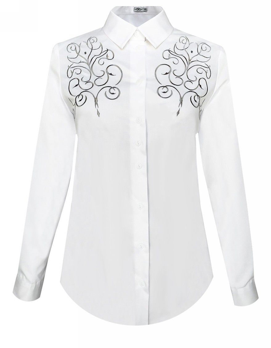 Блузка с  серебряной вышивкой "Вензель"