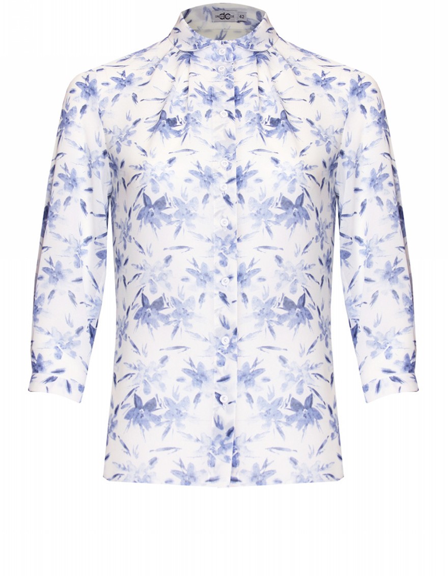 Блузка шифоновая с цветочным принтом