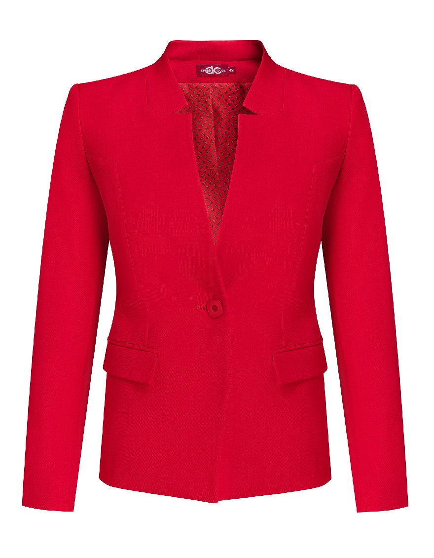 Жакет-пиджак красный классической длины