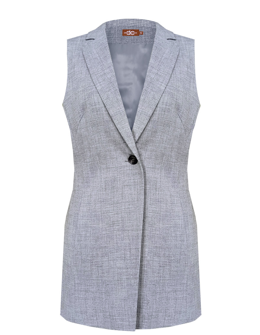 Жилет меланжевый удлиненный на подкладке