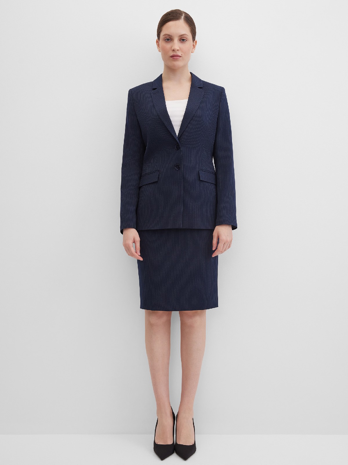 Юбка зауженная книзу в полоску