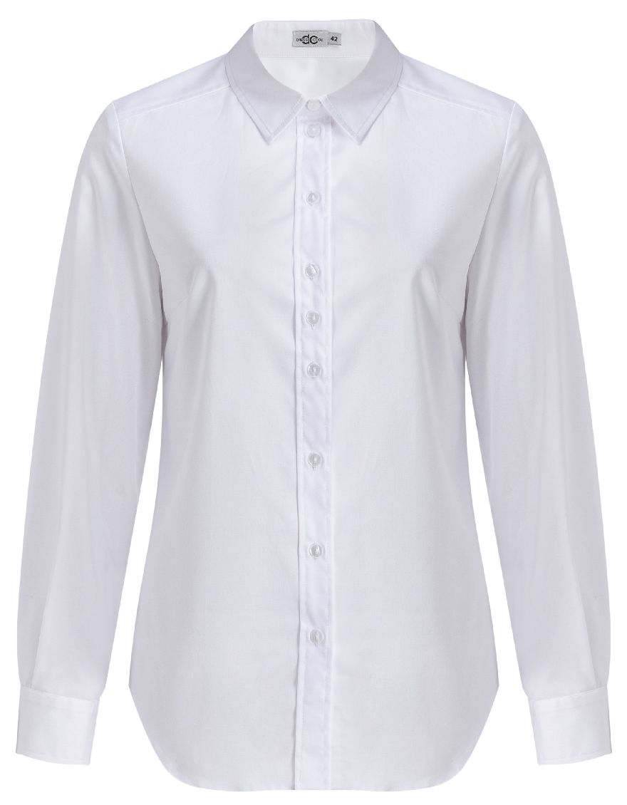 Блузка белая удлиненная с кокеткой