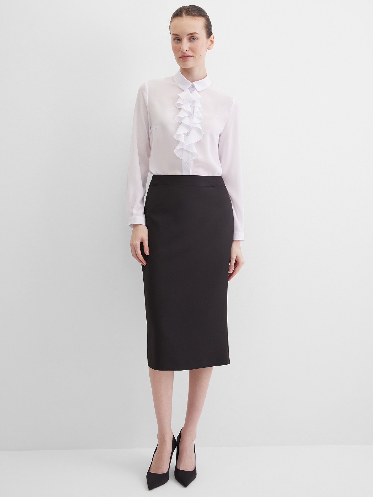 Юбка зауженная книзу удлиненная