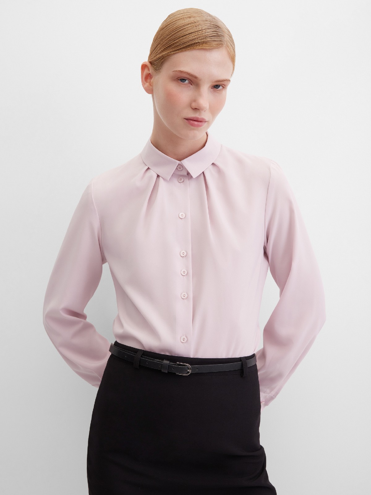 Блузка вискозная с мягкими  складками