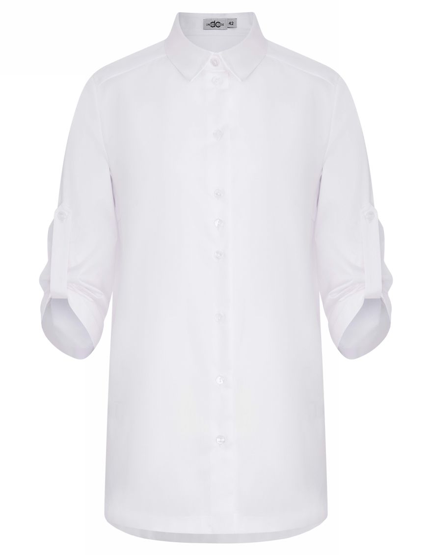 Блуза-сорочка белая с рукавом