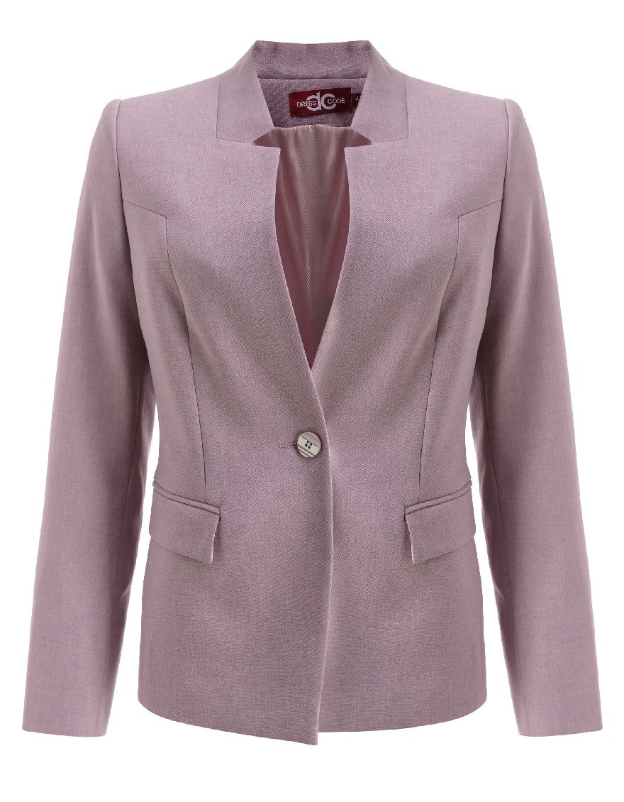 Жакет-пиджак розовый классической длины