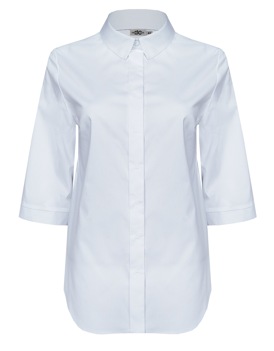 Блузка-сорочка в классическом стиле с укороченными рукавами