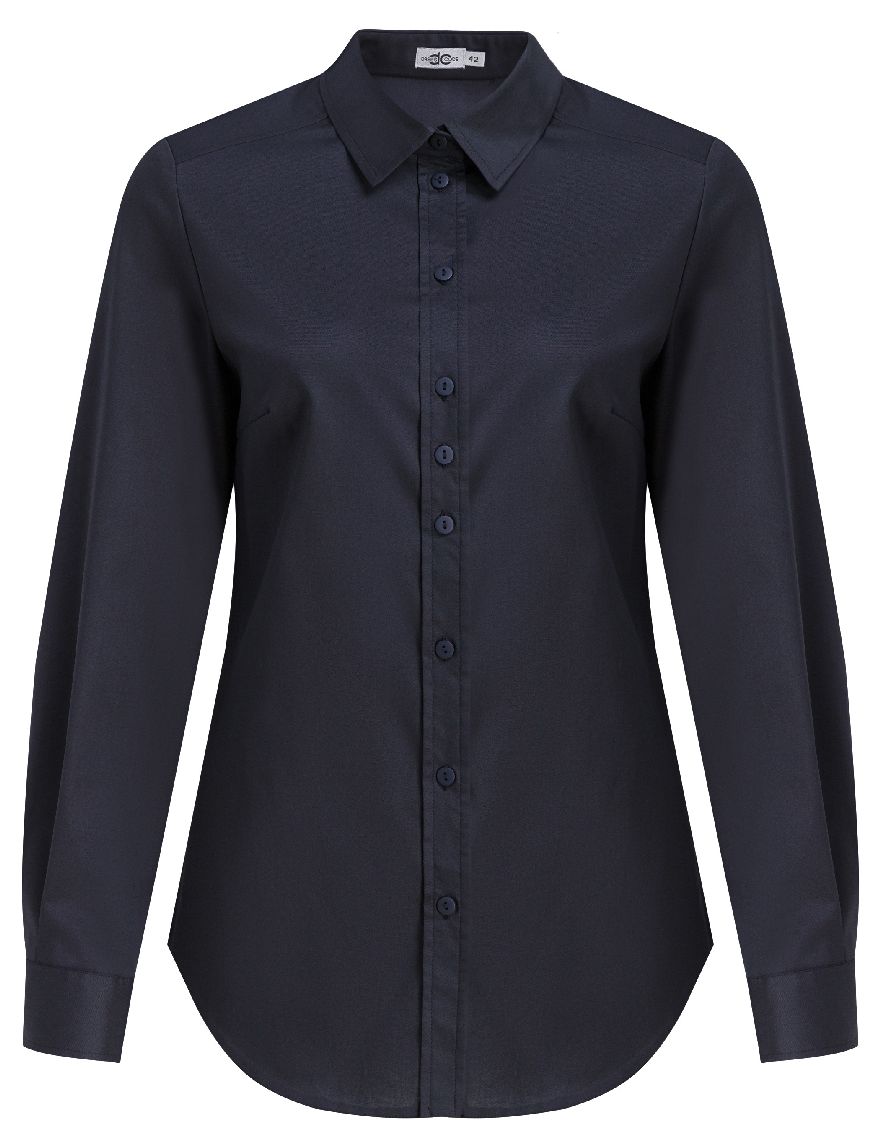 Блуза-сорочка черная с длинным рукавом