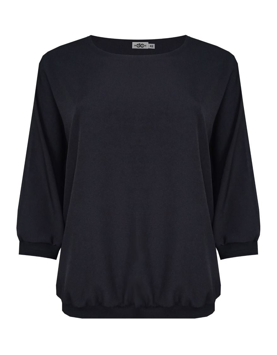 Блузка с цельнокроеными рукавами и резинкой по низу и рукавам.