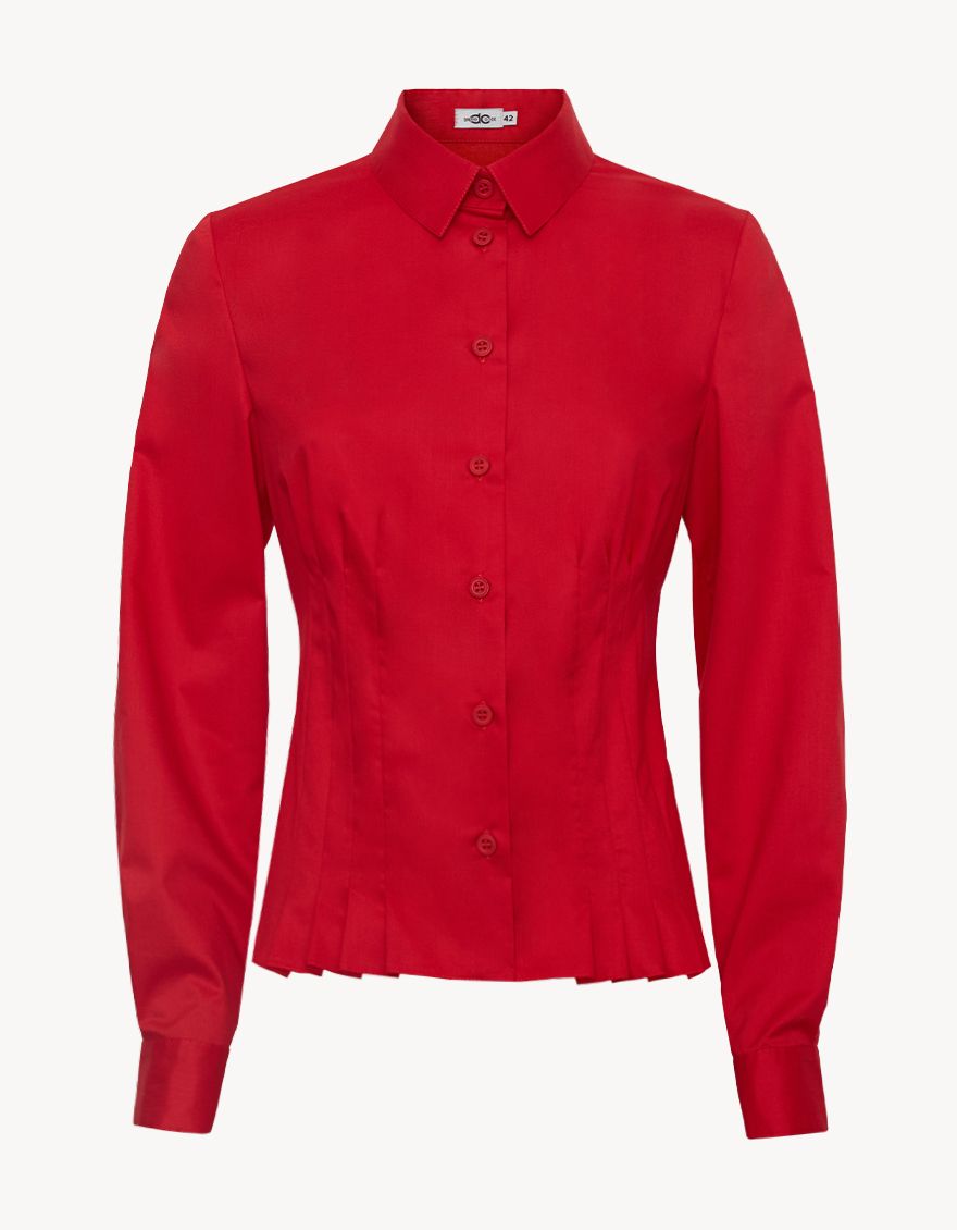 Блуза красная с длинным рукавом