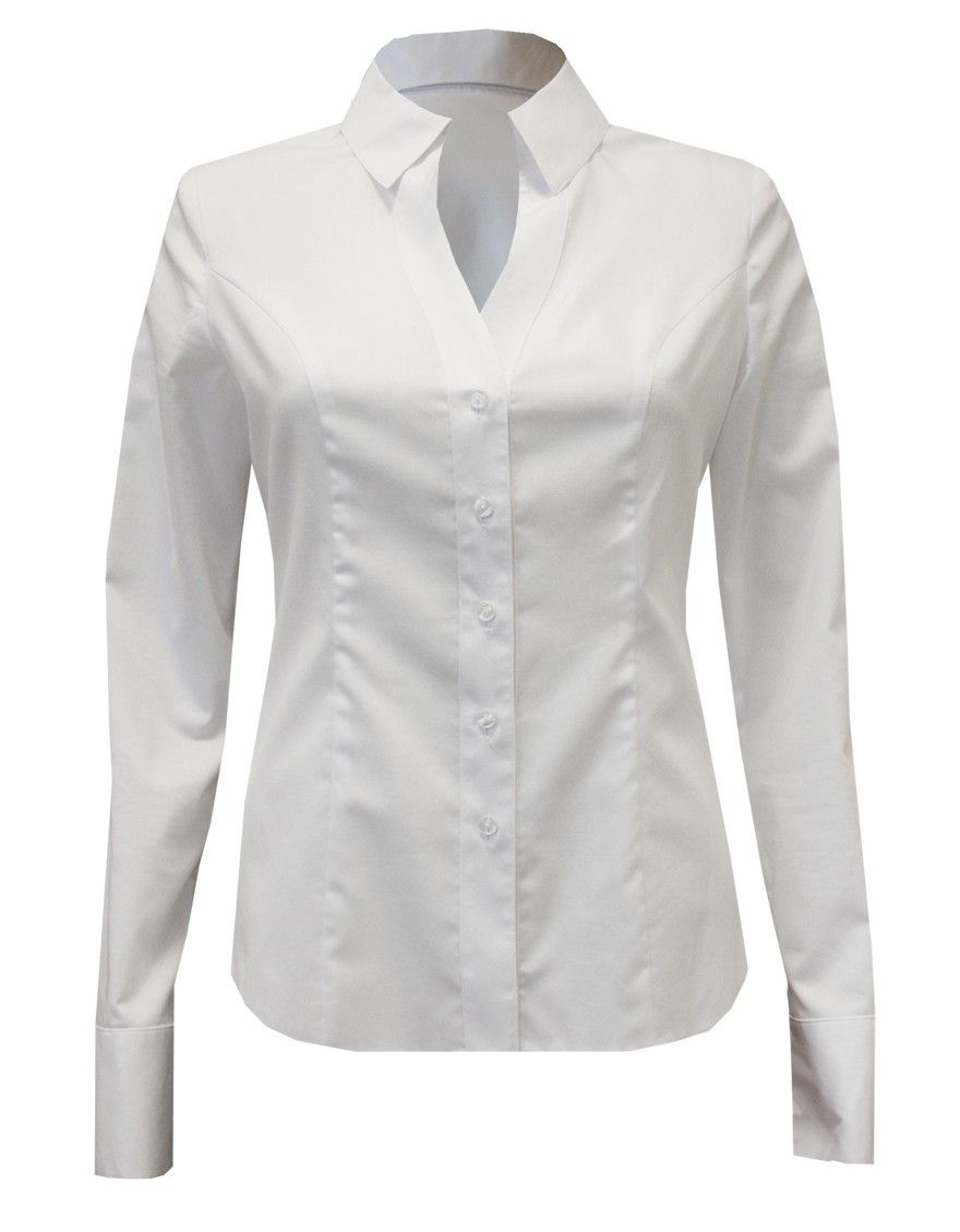 Блуза-сорочка белая с длинным рукавом