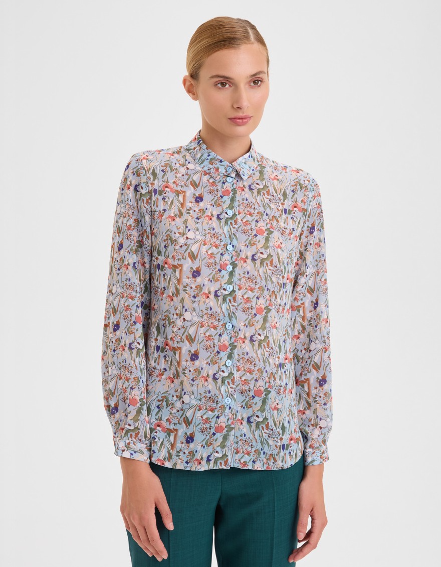 Элегантная блузка с цветочным принтом